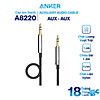 Dây cáp âm thanh aux 3.5mm anker 2.4m - a8220011 đen - hàng chính hãng - ảnh sản phẩm 1