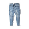 Quần jeans xanh nhạt wash rách df form slimfit 220701 - ảnh sản phẩm 4