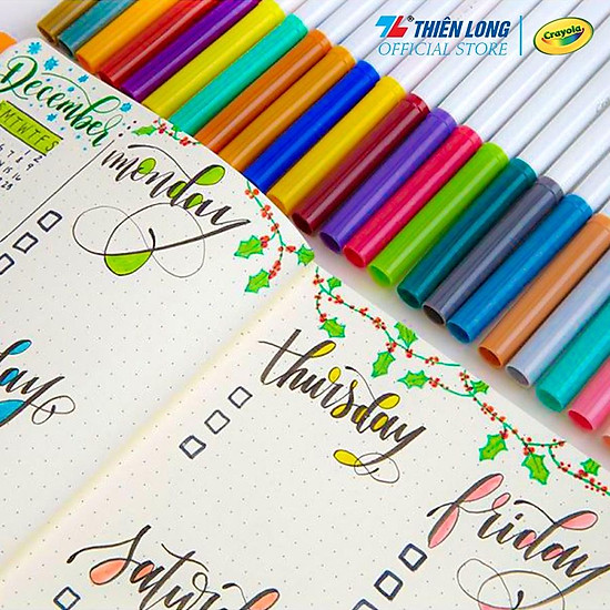 Bộ 20 màu bút lông nét mảnh - nét đậm có thể rửa được crayola supertips - ảnh sản phẩm 4