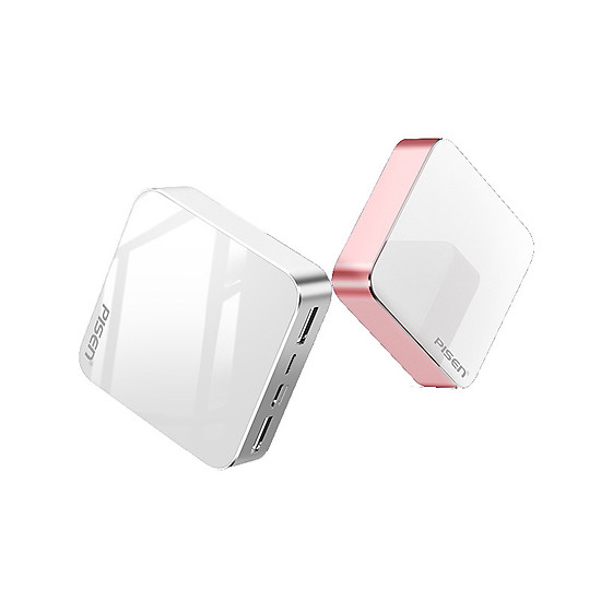 Pin sạc dự phòng mini mirror pisen 10000mah hợp kim mac + 2 mặt kính, 2x - ảnh sản phẩm 1