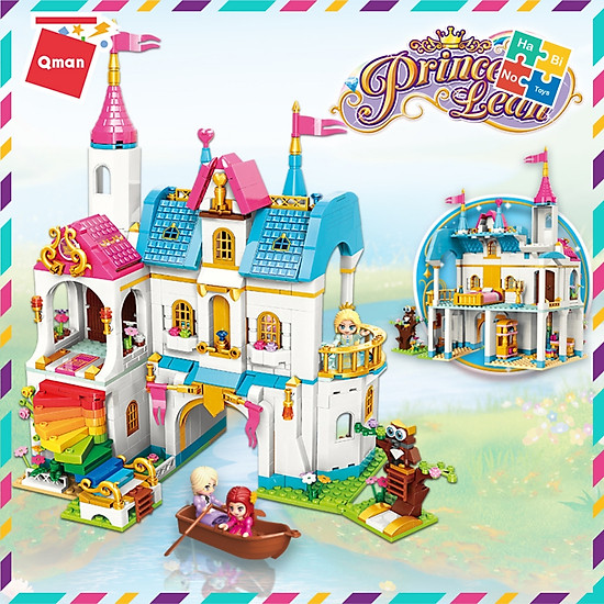 Bộ lắp ghép đồ chơi lego cho bé gái từ 6 tuổi qman 32014 lâu đài cầu vồng - ảnh sản phẩm 4
