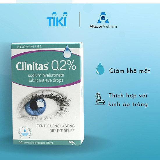 Clinitas 0.2% - nước nhỏ mắt, nước mắt nhân tạo hộp 30 tép - ý - chính hãng - ảnh sản phẩm 1