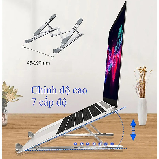 Giá đỡ laptop gấp gọn, chống mỏi vai gáy d103 vu studio - hàng chính hãng - ảnh sản phẩm 2