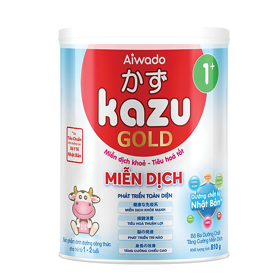 Tinh tuý dưỡng chất nhật bản sữa bột kazu miễn dịch gold 810g 1+ từ 12 - ảnh sản phẩm 1