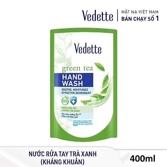 Nước rửa tay vedette các loại 400ml dạng túi - kháng khuẩn và dưỡng ẩm - ảnh sản phẩm 3
