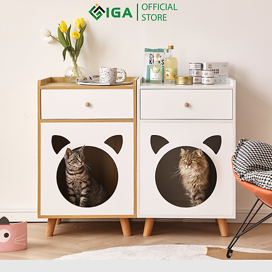 Nhà cho mèo ngủ kết hợp tủ đựng đồ tiện dụng chính hãng iga - gp195 - ảnh sản phẩm 1