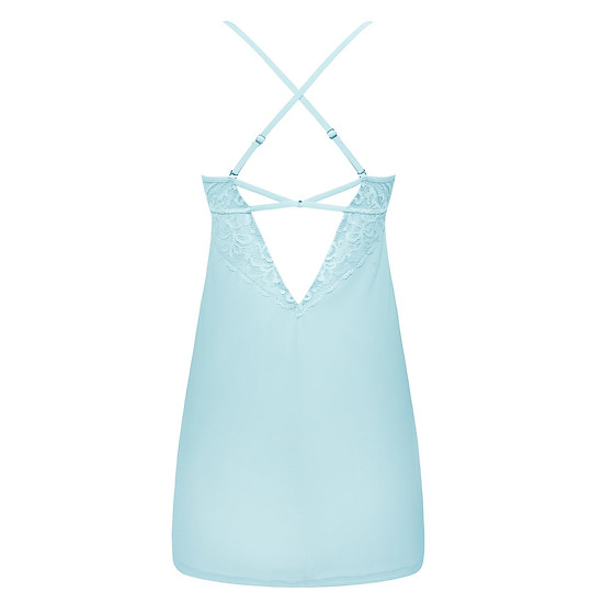 Đầm ngủ hai dây corèle v. phối ren sexy và quyến rũ n035a màu xanh biển - ảnh sản phẩm 2