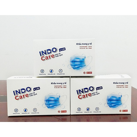 Combo3 tiết kiệm khẩu trang y tế tiêu chuẩn châu âu indo care 4 lớp kháng - ảnh sản phẩm 1