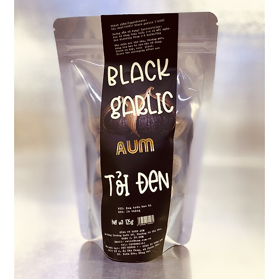 Tỏi đen aum nguyên vỏ túi nhôm black garlic 125g - ảnh sản phẩm 1