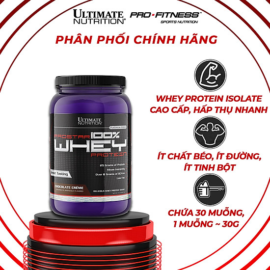Whey protein tăng cơ giảm mỡ prostar 100% ultimate nutrition - ảnh sản phẩm 2