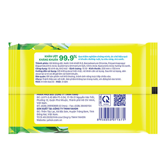 Combo 10 gói khăn ướt kháng khuẩn-khử mùi let-green 15 miếng gói - ảnh sản phẩm 3