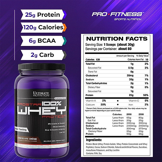 Whey protein tăng cơ giảm mỡ prostar 100% ultimate nutrition - ảnh sản phẩm 3