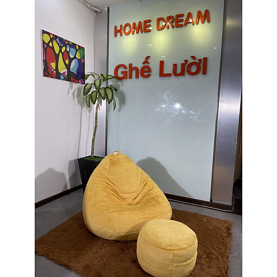 Bộ ghế lười lovechair vàng gold vải lông luxury home dream - ảnh sản phẩm 2