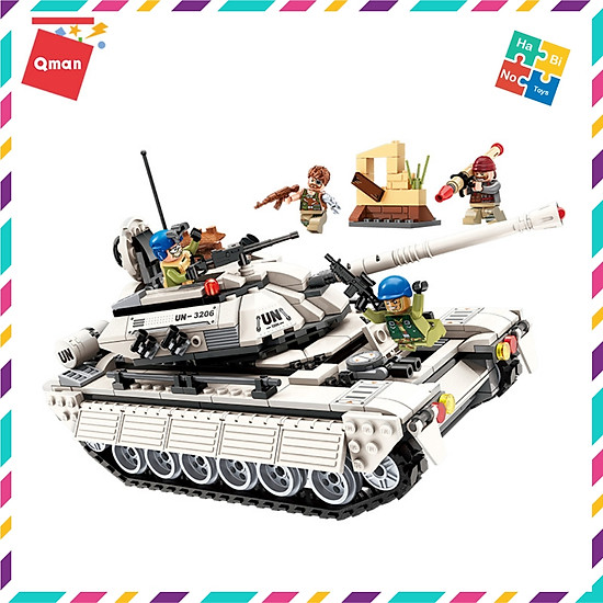 Bộ đồ chơi xếp hình thông minh lego quân sự qman xe tăng trắng 3206 cho - ảnh sản phẩm 2