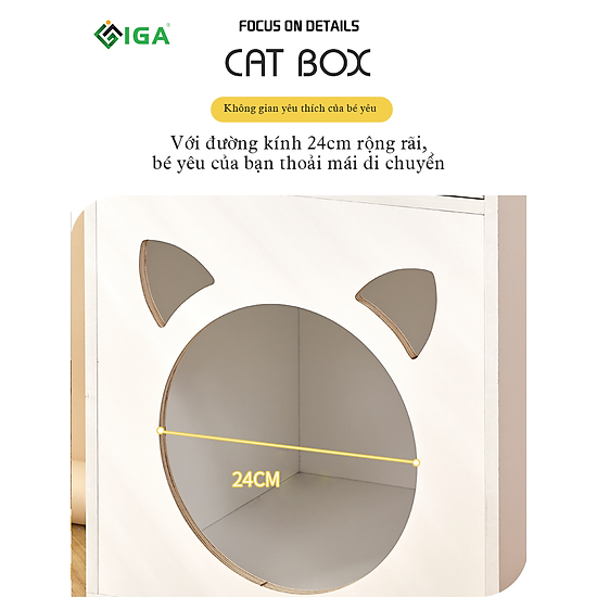 Nhà cho mèo ngủ kết hợp tủ đựng đồ tiện dụng chính hãng iga - gp195 - ảnh sản phẩm 5