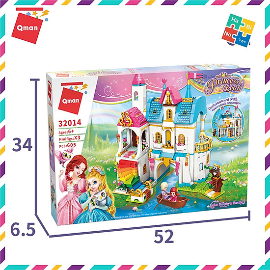 Bộ lắp ghép đồ chơi lego cho bé gái từ 6 tuổi qman 32014 lâu đài cầu vồng - ảnh sản phẩm 5