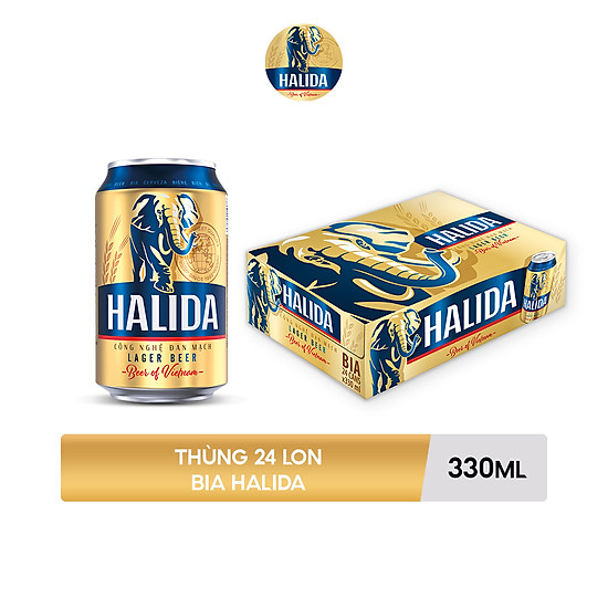 Combo 02 thùng bia halida - thùng 24 lon 330ml - ảnh sản phẩm 1