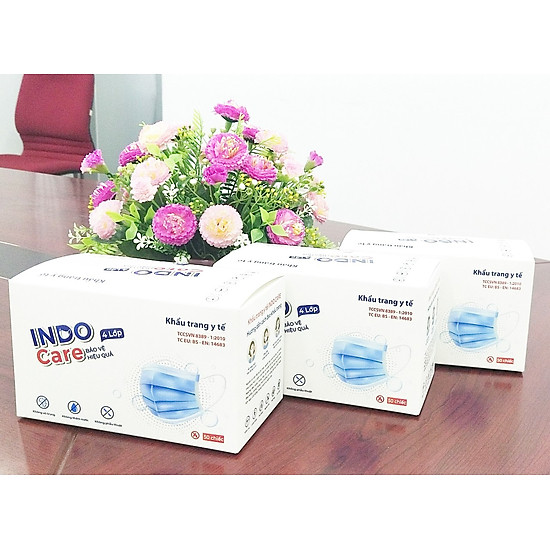 Combo3 tiết kiệm khẩu trang y tế tiêu chuẩn châu âu indo care 4 lớp kháng - ảnh sản phẩm 4