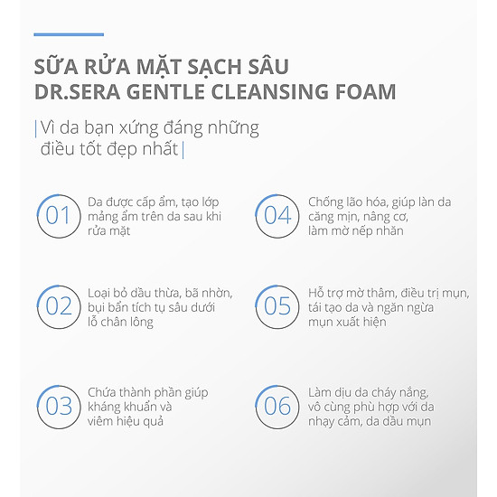 Sữa rửa mặt dr.sera gentle cleansing foam làm sạch sâu, dịu nhẹ da - ảnh sản phẩm 5