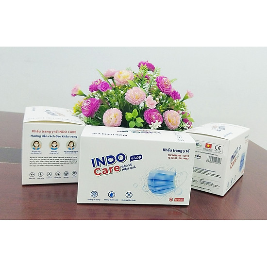 Combo3 tiết kiệm khẩu trang y tế tiêu chuẩn châu âu indo care 4 lớp kháng - ảnh sản phẩm 6
