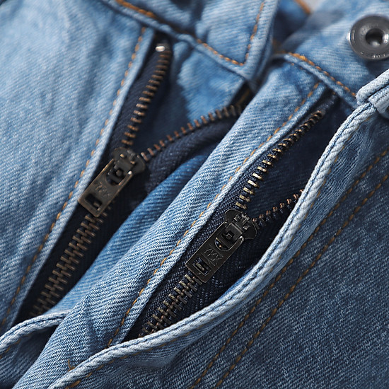 Quần jeans xanh nhạt wash rách df form slimfit 220701 - ảnh sản phẩm 9