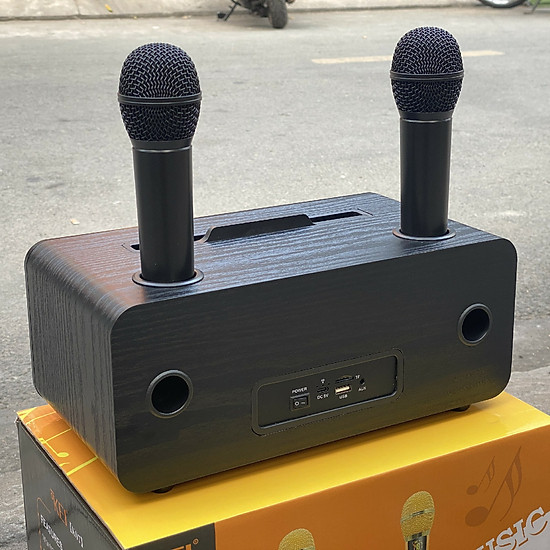 Loa karaoke bluetooth kei k07 - tặng kèm 2 micro không dây có màn hình lcd - ảnh sản phẩm 6