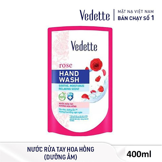 Nước rửa tay vedette các loại 400ml dạng túi - kháng khuẩn và dưỡng ẩm - ảnh sản phẩm 1