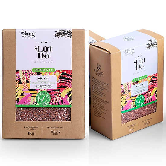 Combo 2kg - gạo hữu cơ lứt đỏ - nàng mekong - 100% organic - ảnh sản phẩm 1