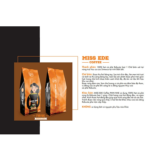 Cà phê rang mộc nguyên chất miss ede phin nhẹ - honey robusta 250g - ảnh sản phẩm 6