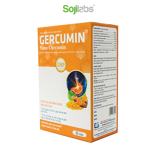 Viên uống hỗ trợ viêm loét dạ dày gercumin hỗ trợ cải thiện các triệu chứng - ảnh sản phẩm 1