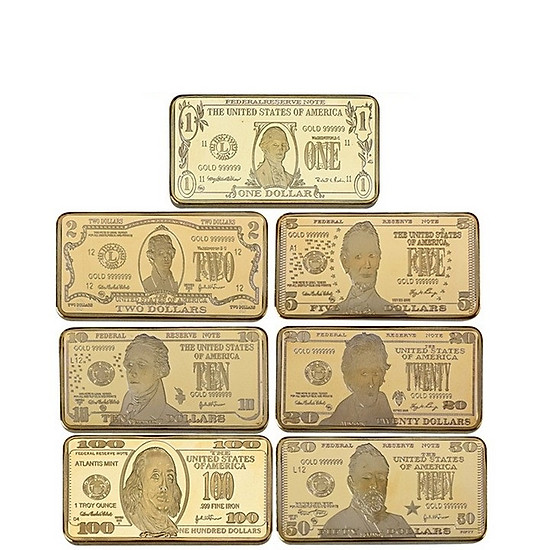 Hộp quà tặng medal vàng 7 mệnh giá 1-100 dollars mỹ, dùng để sưu tầm - ảnh sản phẩm 10