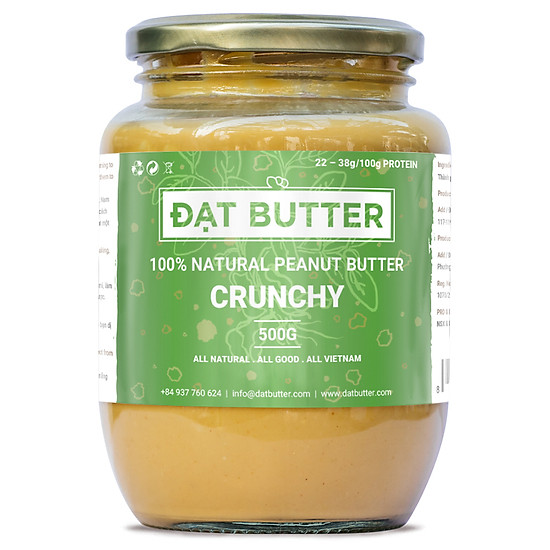 Bơ đậu phộng nguyên chất có hạt đạt butter 500g - ảnh sản phẩm 1