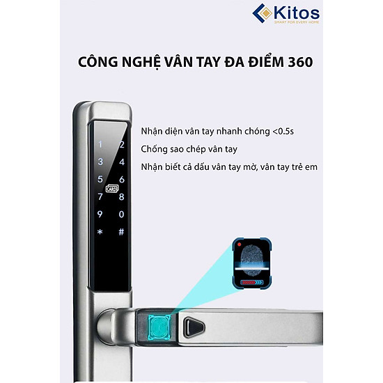 Khóa thông minh cửa nhôm kitos kt-al650 - ảnh sản phẩm 10