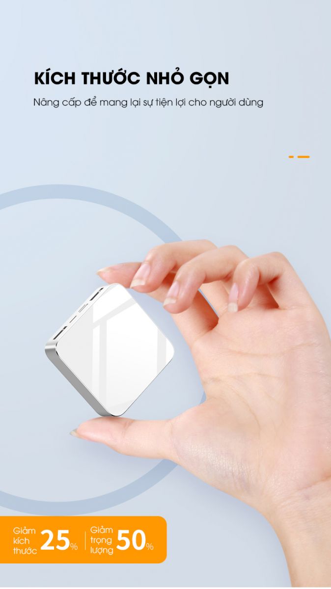 Pin Sạc Dự Phòng Mini Mirror Pisen 10000mAh (Hợp kim Mac + 2 Mặt Kính, 2x USB Smart, Led) - Hàng Chính Hãng 9