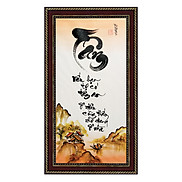Tranh thư pháp Chữ Tâm 38 x 68 cm Thế Giới Tranh Đẹp