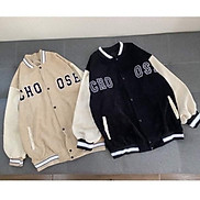 Áo Khoác bomber áo varsity jacket CHOOSSE chất nhung tăm cao cấp 2 lớp đẹp