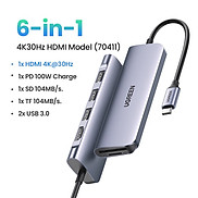 Bộ chuyển đổi USB Type C sang HDMI, USB 3.0, đọc thẻ SD TF