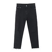 Quan jean, jeans,quần bò đen, baggy, nam,nữ, rách Gấu + Rách gối RĐ