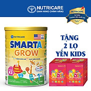 Tặng 2 lọ yến Sữa bột Nutricare Smarta Grow 1+ dinh dưỡng cho trẻ thấp còi