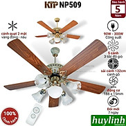 Quạt trần cánh gỗ đèn chùm Kim Thuận Phong KTP NP509 - 5 cánh
