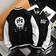 Áo Khoác Bomber Jacket Nhung Gân Tăm Thêu SUPER BROS Varsity Basic Form