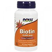 Thực Phẩm Chức Năng Biotin 5,000 mcg NOW Foods USA Ngăn ngừa rụng tóc