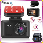 Camera hành trình ô tô thương hiệu cao cấp Phisung 4K, Wifi, 2.45 inch