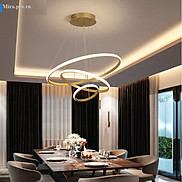 đèn thả trần 3 vòng LED 30-50-70 trang chí phòng khách bàn ăn tích hợp LED