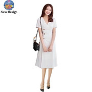 Đầm Công Sở Váy Nữ Thiết Kế Cao Cấp Phong Cách Hàn Quốc Chất Vải Nhập Co