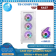 Vỏ máy tính Case VSP KA27sẵn 4 Fan LED Gaming 2 mặt kính cường lực