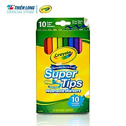 Bộ 10 màu bút lông nét mảnh - nét đậm có thể rửa được Crayola Supertips