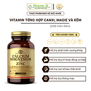 Viên Uống Solgar Calcium Magnesium Plus Zinc Bổ Sung Canxi, Magie