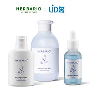 Bộ 3 cấp ẩm, ngăn ngừa lão hóa da Hoa Đậu Biếc Herbario Sữa rửa mặt 100ml