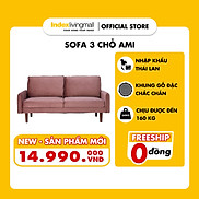 Sofa 3 Chỗ AMI Chất liệu vải nhung Thiết kế hiện đại phù hợp cho mọi không